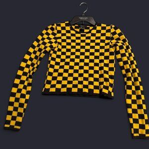Checkerboard Cropped Sweater